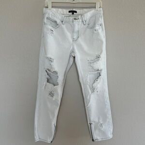 kendall & kylie pacsun boyfriend ripped jeans light wash / white